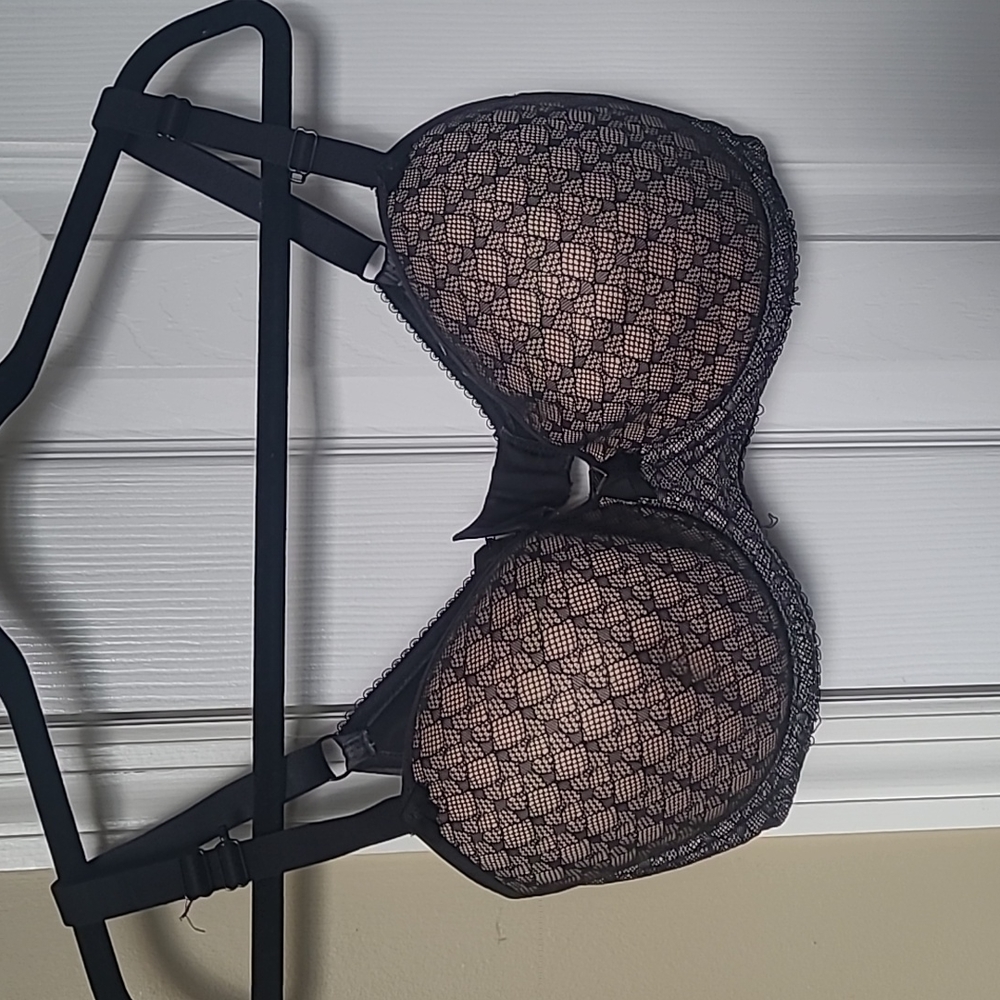 Fantasie black lace balconette cup bra size 34G (US)